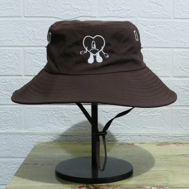 2025 Bad Bunny Fishing  Fisherman Hats UN VERANO SIN TI Bucket Hat for Men Woman Outdoor Cap Wide Brim Summer Hiking Camping Hat 3