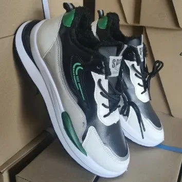 Black leather with velvet