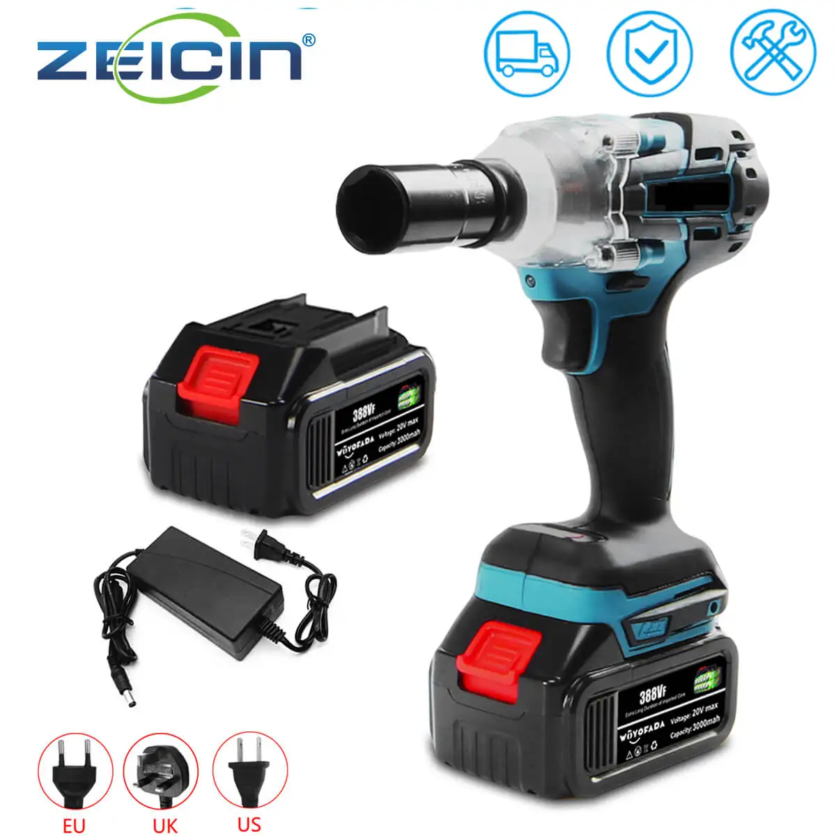 

ZEICIN Store Electric Impact Wrench Machine Home Depot 2700RPM With Battery Powered Applicable To Home DIY