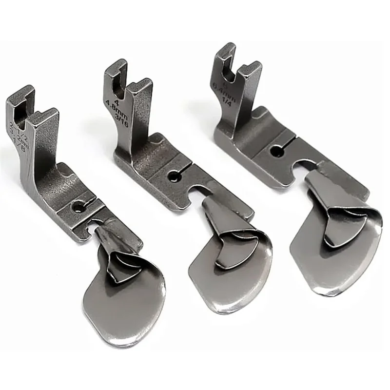 3Pc Hem Pull Tube Silk Chiffon Skirt Crimping Presser Foot 1/8Inch+3/16Inch+1/4Inch