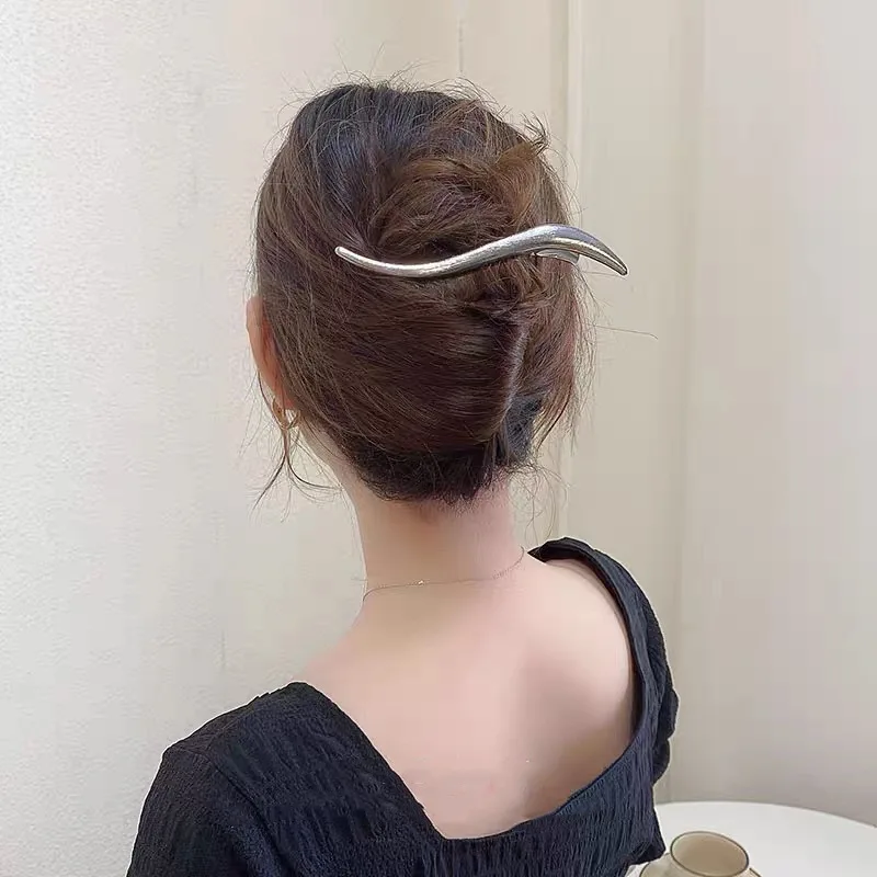 Neue 2023 Einfache Trend Metall Gold Silber Farbe S-förmige Haar Klaue Clips Und Pins Schnalle Haarnadel für Frau Kopfbedeckungen Zubehör – Detail 5