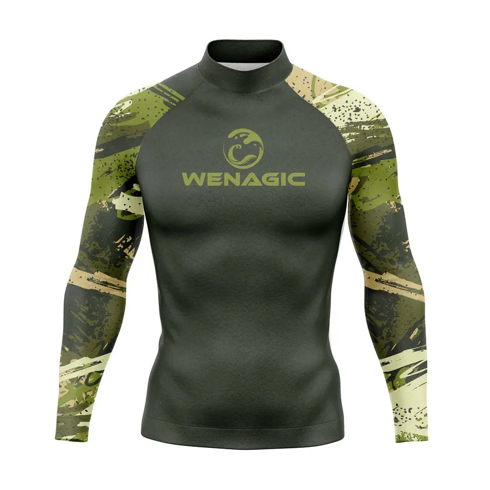 2XS-4XL UV Protection Lycra Rashguard Men Long Sleeve Swimsuit Swim Rash Guard Quick Dry Surf Driving T Shirt For Swimming rash guard surfing swimsuit