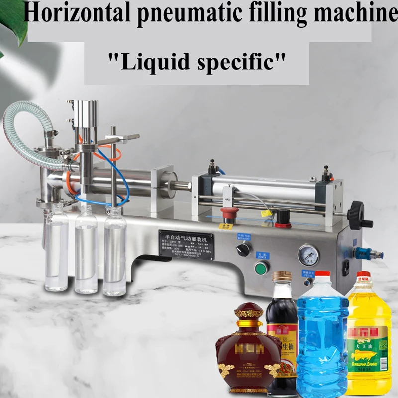 

Semi-Auto Single Head Pneumatic Piston Liquid Filling Machine For Honey Juice Oil 5-1000ml 0-30b/Min One Nozzle Filler