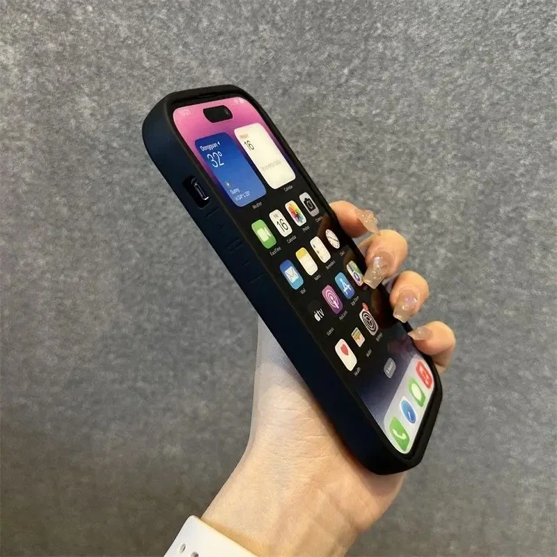Silicone Soft Shockproof Phone Case with Card Holder - Candy Color Cover