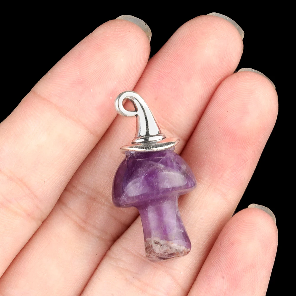 15x20mm natürlicher Pilz mit Kappen kristallen Achat Jade Stein Anhänger Charms für Schmuck machen DIY Halskette Ohrringe Halloween – Detail 10