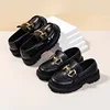 Girls' Black Princess Shoes 2024 Spring and Autumn Soft Soles Non-slip Foreign Style British Performance Loafers 2