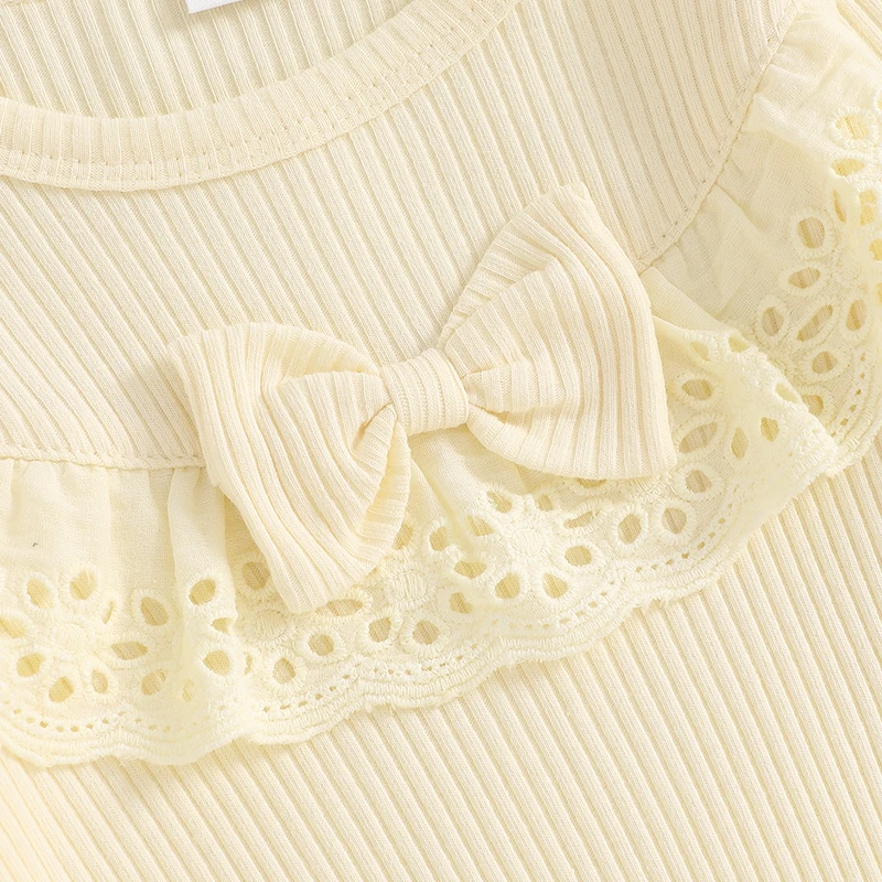 Infant Girls Winter with Ruffle Trim and Matching Bow Headband-Cozy Long Sleeve Footed Romper for Fall