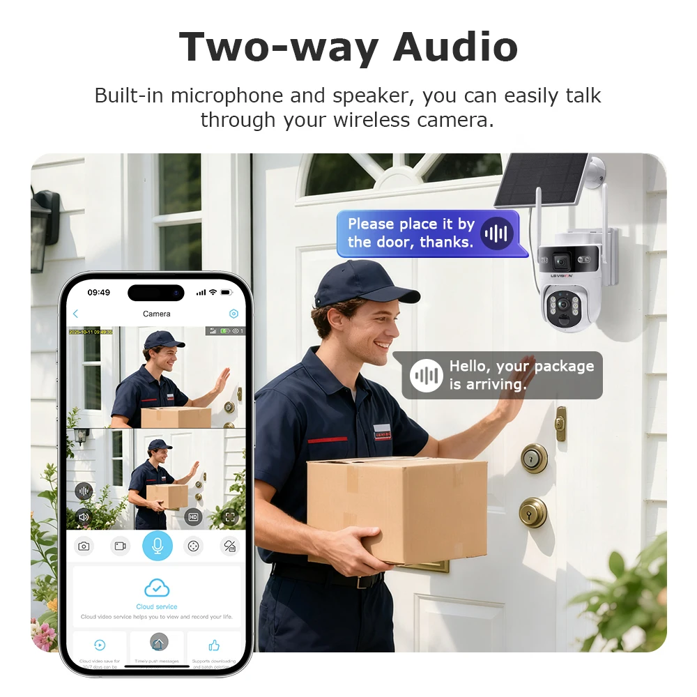 UBOX PRO 8MP AOV Solar Camera 7/24 Hours Recording Dual Screen WiFi Security Camera PTZ PIR Human Detection Auto Tracking CCTV 5