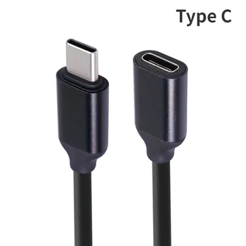 Cavi dati USB C Cavo di prolunga tipo C da 60 W Tipo-c Maschio a femmina Cavo di prolunga 3A Connettore cavo caricatore estensore placcato oro 1