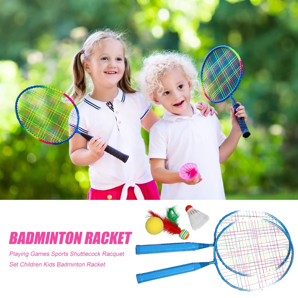 Kinder Junge Mädchen Mini Badminton Schläger mit 3 Birdie Balls Outdoor 