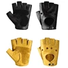 Leather Gloves Men's Half Finger Fitness Sports Driving Anti-skid Strong Wear-resistant Driving Retro Motorcycle Sheepskin Glove 4