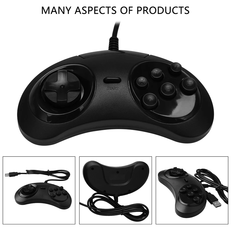  е  6 Ű Usb  Ʈѷ е, Sega Genesis / Md Pc / 2 Y1301 / Mac ް ̺  öƽ