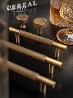 Santaya Poignées de placard antiques en laiton à motif moleté croisé, coupe diamant, boutons en T disponibles pour la cuisine 2