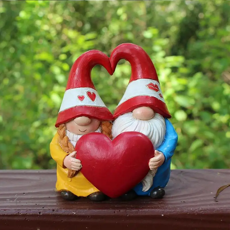Cute Gnome Couple in Love Collectible Figurine Best Friends Lovers