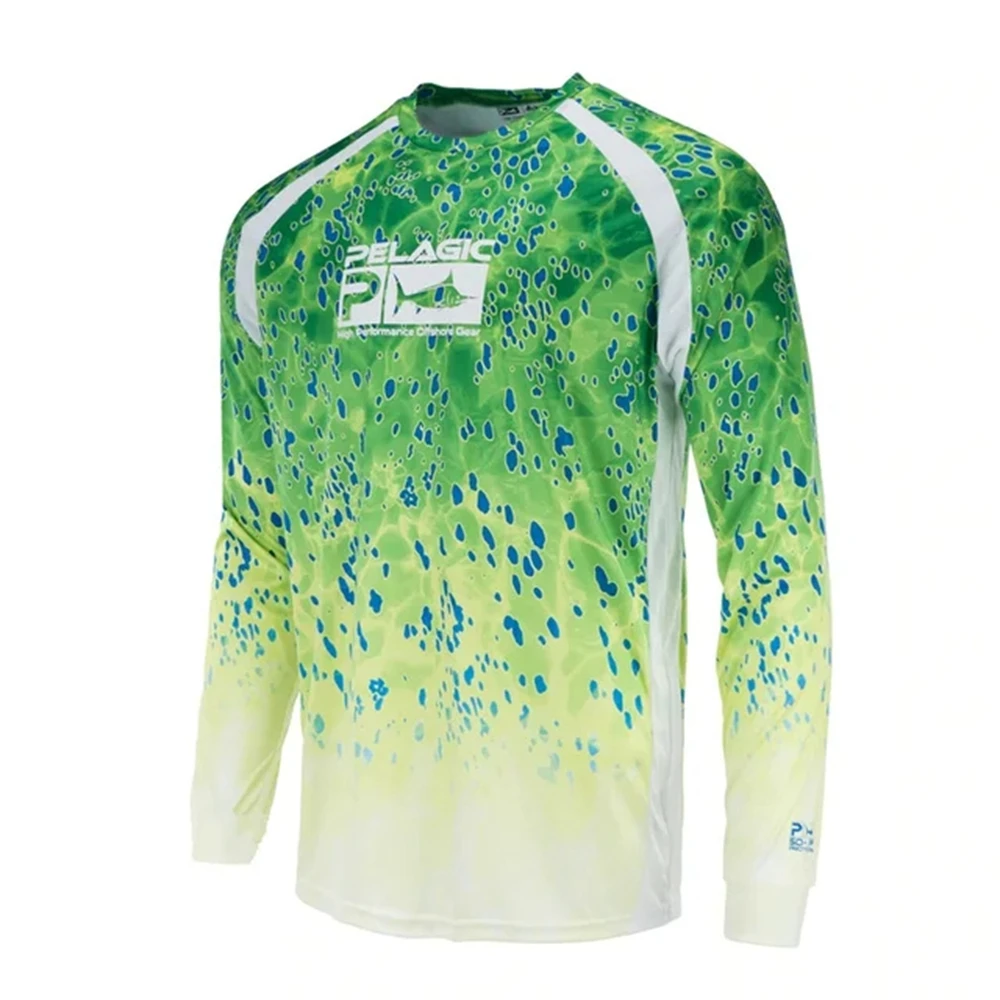 

PELAGIC Fishing Apparel Men Summer Long Sleeve Upf 50 T-shirt Fish Wear UV Sun Protection Breathable Angling Shirts Camisa Pesca
