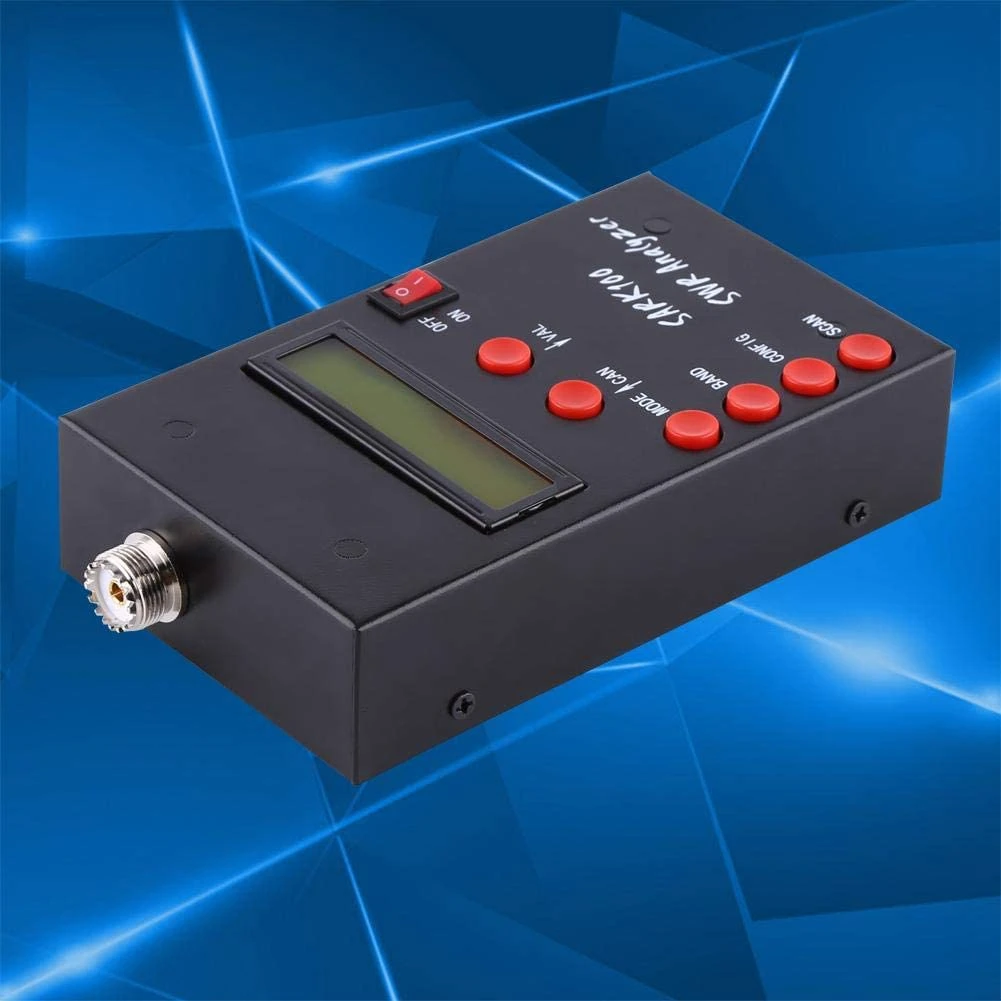 SARK100 Antenna Analyzer Meter 1-60MHz Shortwave SWR Antenna Analyzer with 1.0 to 9.99 SWR Usable Measurement Range 5