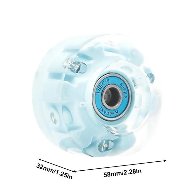 Indoor Skating Wheels Light Up Skate Wheels Roller Skate Replacement Silent High Elasticity For Double Row