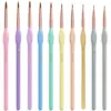 Yutiars 10PCS Micro Fine Detail Paint Brush Set Macaron Pastel Small Miniature Fine Tip Detail Brush for Acrylic Oil Watercolor 1