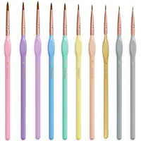 Yutiars 10PCS Micro Fine Detail Paint Brush Set Macaron Pastel Small Miniature Fine Tip Detail Brush for Acrylic Oil Watercolor 1