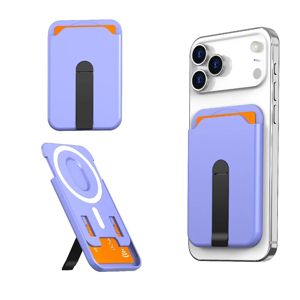 Für Magsafe Magnetische Brieftasche Fall Telefon Stehen Kreditkarte Halter für iPhone 17 16 15 Pro Max Vertikale Halterung PC Karten Tasche abdeckung – Detail 10