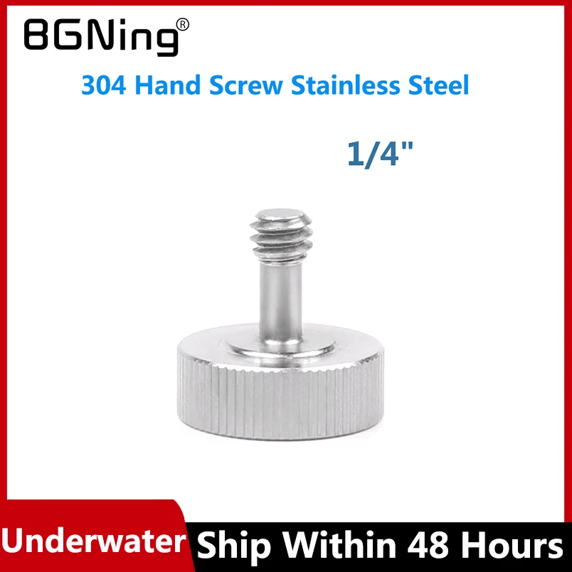 Diving 1/4" inch 1/4-20 Camera Screw Quick Release Stainless Steel 304 Hand Screw for Handle Tray Bracket Underwater Photography