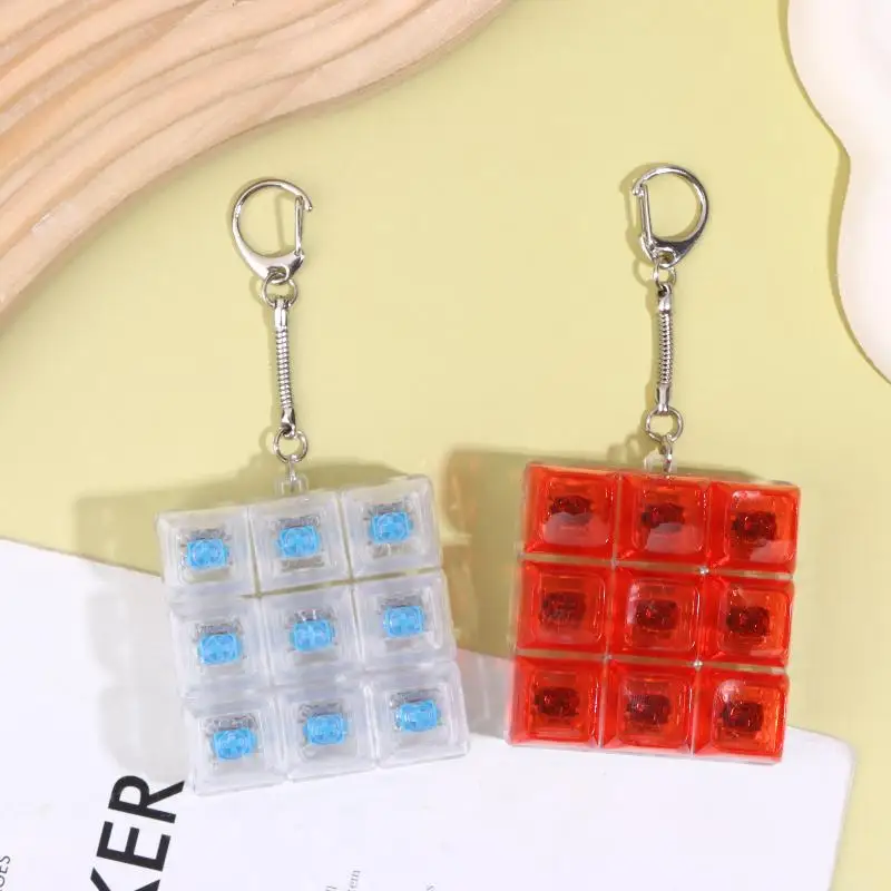 9 Tasten Finger-Tastaturkappen Stressabbau-Spielzeug Knopf-Tastenkappe Schlüsselanhänger Mechanische Tastatur-Taste Stressabbau-Spielzeuge – Detail 3