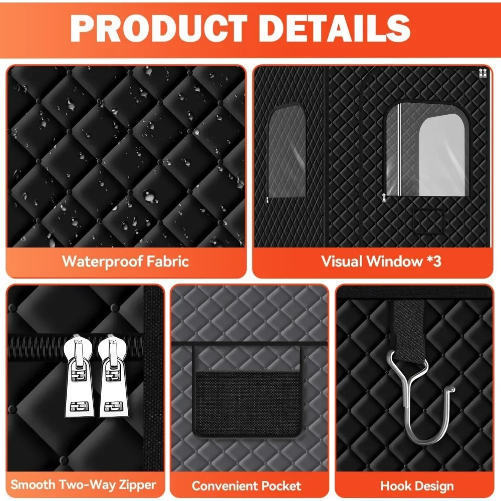 Portable Sauna for Home, Full Size Steam Sauna Tent with 3L 1200W Large Capacity Steamer and Remote Control, Personal Steam Room 4