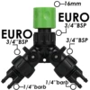 KESLA Tap Adapter Connector Drip Irrigation System 2-Way 4-Way Splitter EURO USA 3/4'' to 1/4'' Pipe for Garden Watering Hose 2