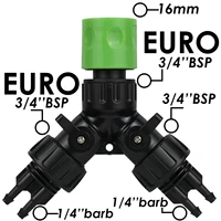KESLA Tap Adapter Connector Drip Irrigation System 2-Way 4-Way Splitter EURO USA 3/4'' to 1/4'' Pipe for Garden Watering Hose 2