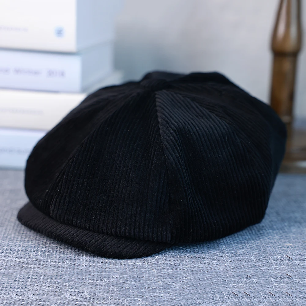 Neue Retro Winter Caps Für Männer Cord Hut Newsboy Frau Flache Kappe Männlich Warme Kappe Papa Im Freien Casual Achteckige Kappe Gatsby Hut 020 – Detail 18