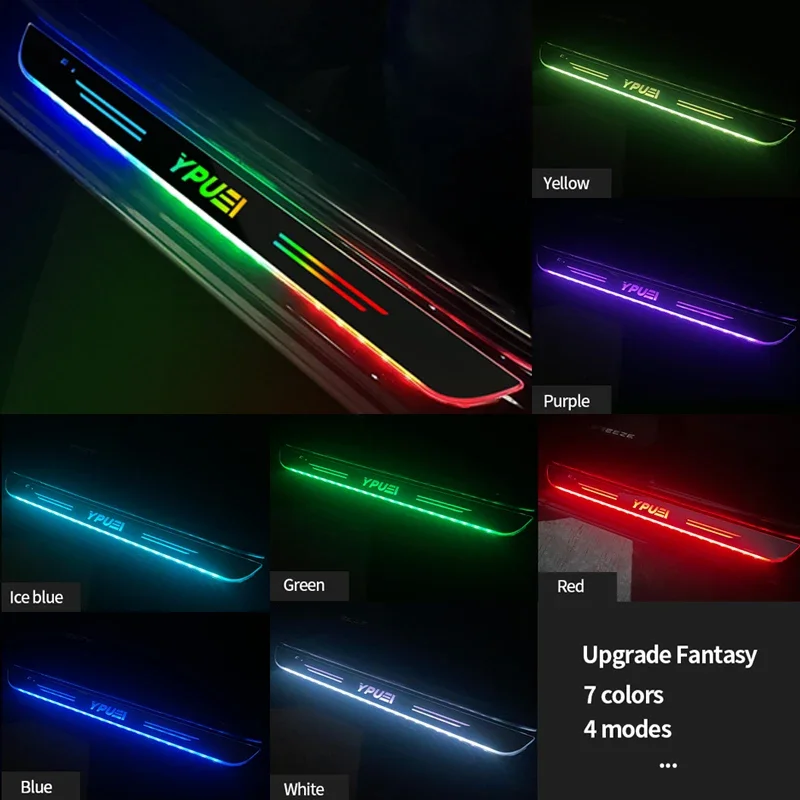 4Pcs Auto Tür Beleuchtung LED Willkommen Pedal Scuff Platte Sill Pathway  Licht Angepasst Verbesserte USB Power Für Tesla Model3 S X Y - AliExpress