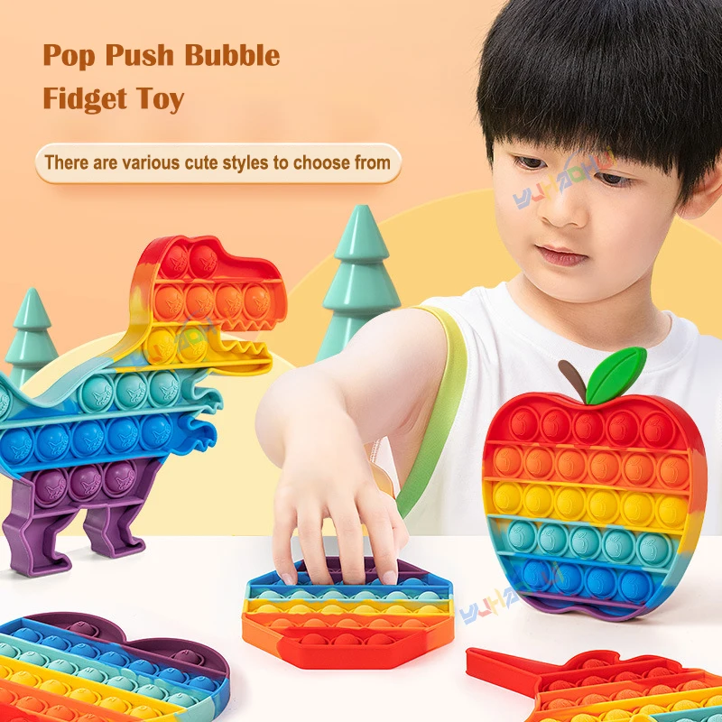 3 Jouets Sensoriels à Bulles Pop It – Formes Chenille, Crocodile, Bus – Anti-stress, Silicone Doux – Pour Enfants Et Adultes – Cadeau Ludique