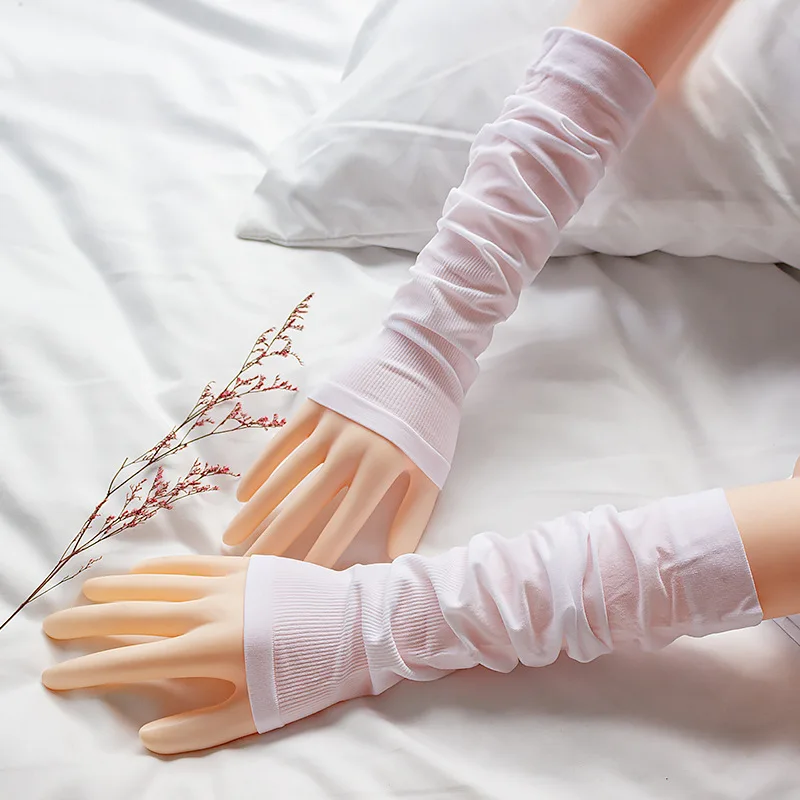 

1pair Sport Arm Sleeves UV Sun Protect Anti-slip Ice Silk Sleeve Sunscreen Summer Unisex Gloves Outdoor Riding Gloves Wholesale