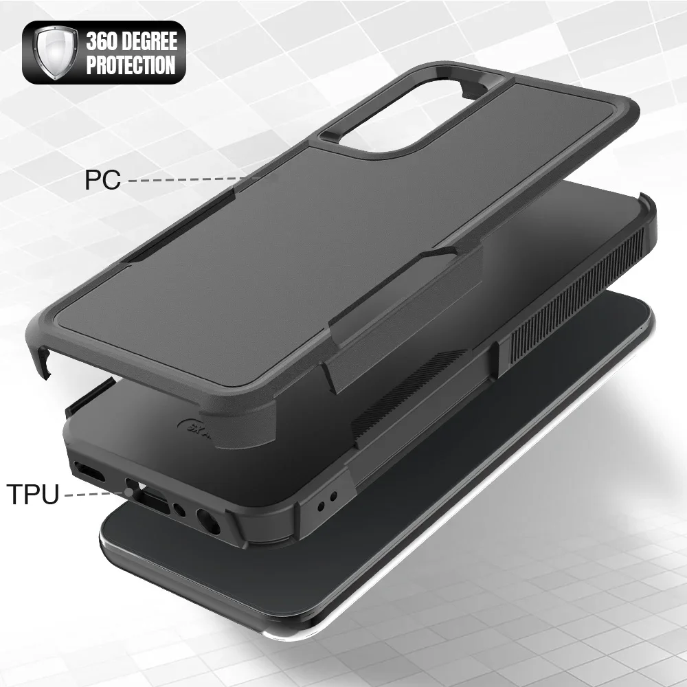 Hybrid Rugged Armor Shockproof Phone Case with TPU Plastic Back Cover