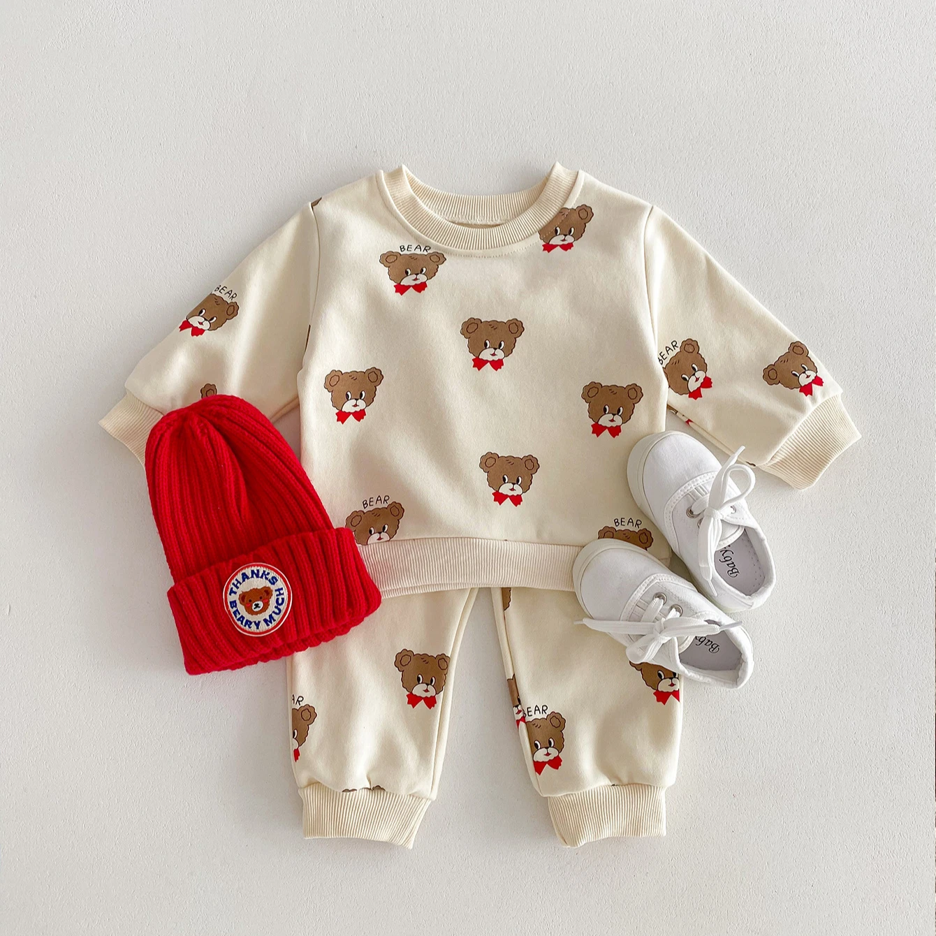8820 Korean Baby Clothing Set 2024 Spring and Autumn New Boy's Leisure Suit Cartoon Sweater +Pants Two-piece Suit. 2