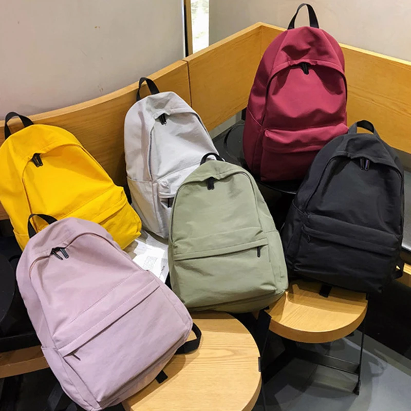 Zaino in tela solida HOCODO per adolescenti borsa da scuola Casual di grande capacità zaino da viaggio semplice College Wind Mochila - immagine 3