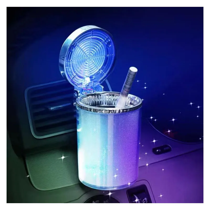 Car Ashtray with Cover LED Light car ashtray