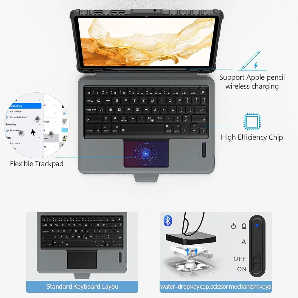 de teclado tablet bluetooth teclado touchpad capa