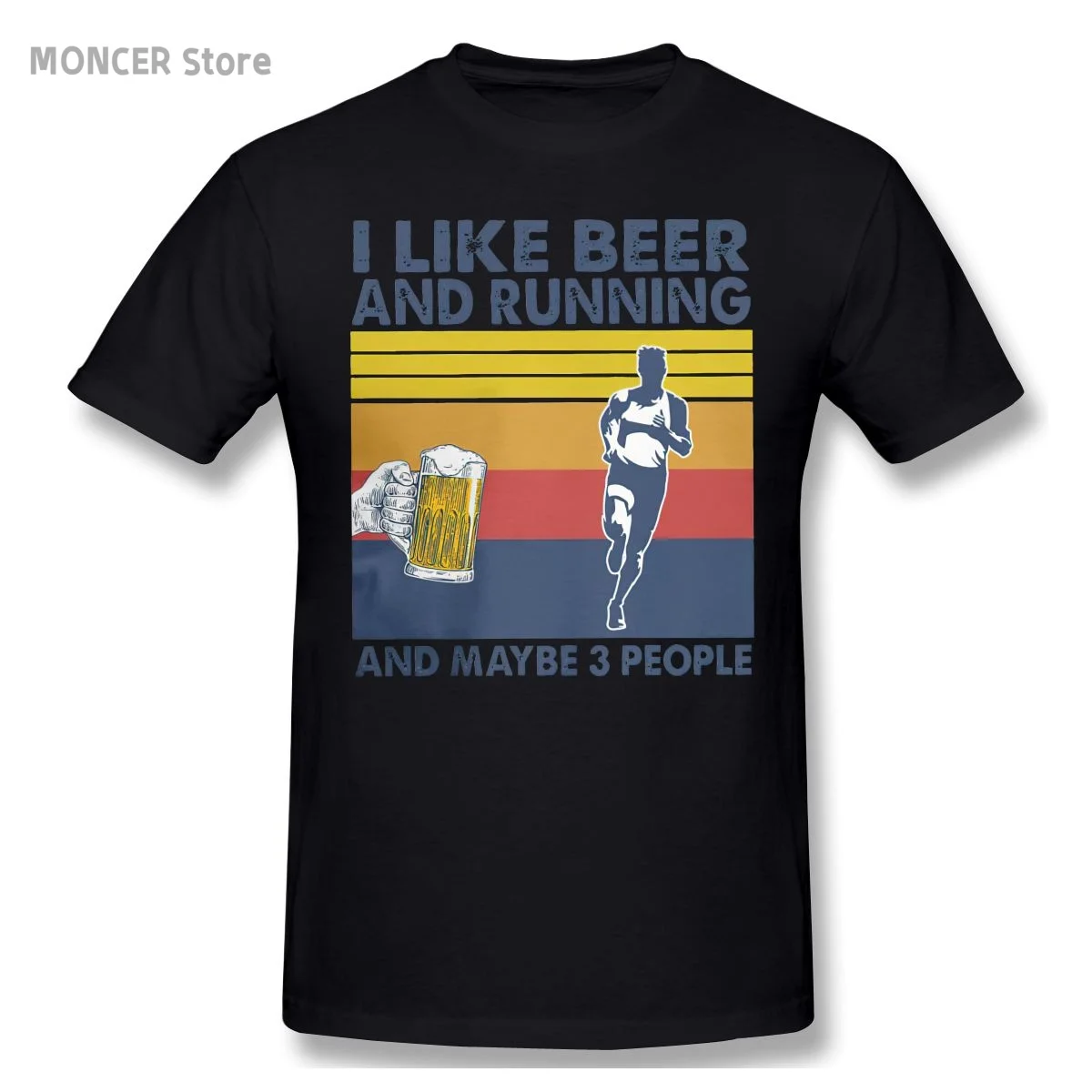 

Drink Beer I Like Beer And Running And Maybe 3 People T Shirt Men 100% Cotton Novelty T-Shirt Crewneck Tee Clothes Gift Idea