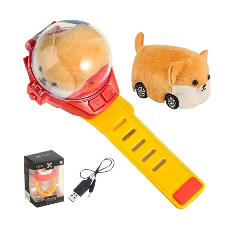 Watch Remote Control Car Toy Watch USB Charging Race Car Remote Control Play Plush Dog Electric Toy 2.4GHZ Small For