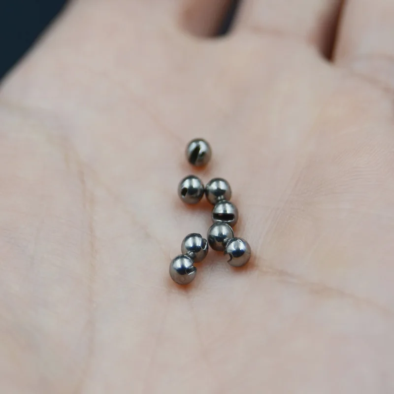 CONTEMPLATOR 20pcs 2.0mm-4.0mm Fly Tying Slotted Tungsten Beads Jig Style Flies Extra Sink Beadhead On Nymph Streamer Patterns