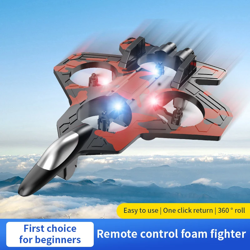 2.4G 무선 조종 전투기 전동 폼 글라이더 스턴트 텀블링 UAV 호버링 헬리콥터 LED 다채로운 조명 항공기 모델