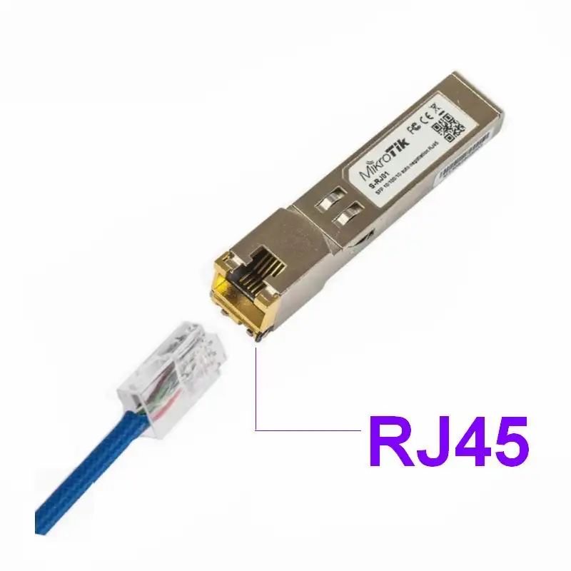 SFP Fiber Module Ethernet Port RJ45 module 1000BASE-T Switch connector Copper Compatible with Mikrotik Gigabit Ethernet 2