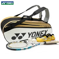 YONEX Genuine Waterproof Yonex Tennis Racket Bag High Quality PU Leather Sports Bag For Women Men Holds Up To 6 Rackets 1