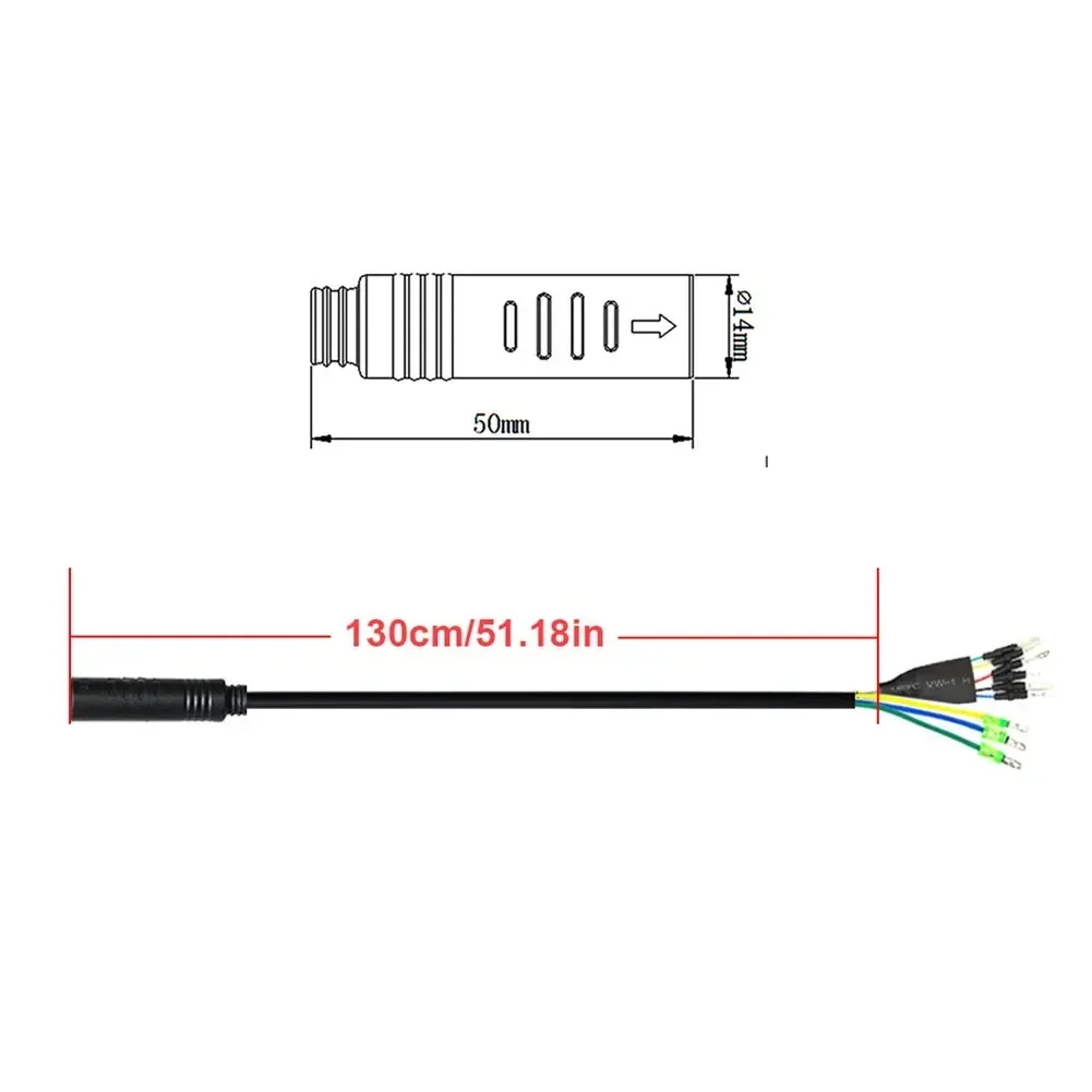 Julet E-Bike Motor Cable 9 Pin Female Adapter Extension Wire Metal and Plastic for Brushless Hub Motor KT Controller