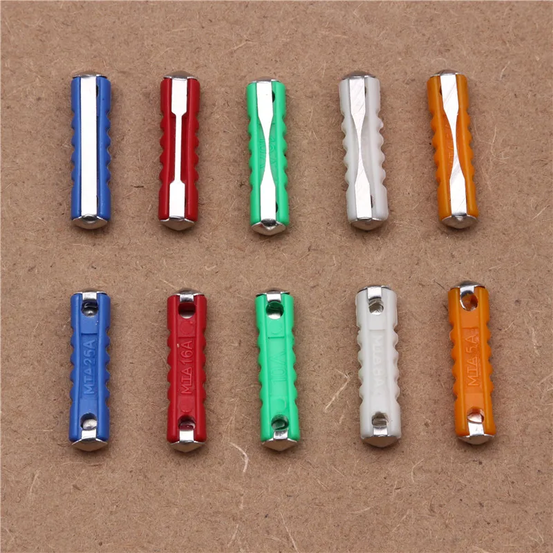 Car Fuses Kit 100-200 Pcs European Bar Torpedo Fuse 5/8/10/16/25AMP 25X6MM For Vintage Classic Cars