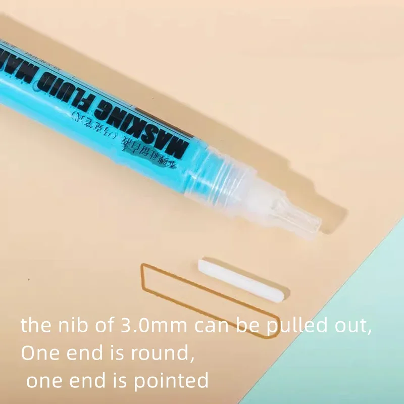 White/Blue Watercolor Masking Fluid Mark Pen Artist 0.7/3mm Thin Glue Covering Liquid Art Supplies