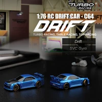 Turbo Racing 1:76 C64 Drift RC Car With Gyro Radio Full Proportional Remote Control Toys RTR Kit  For Kids and Adults 1