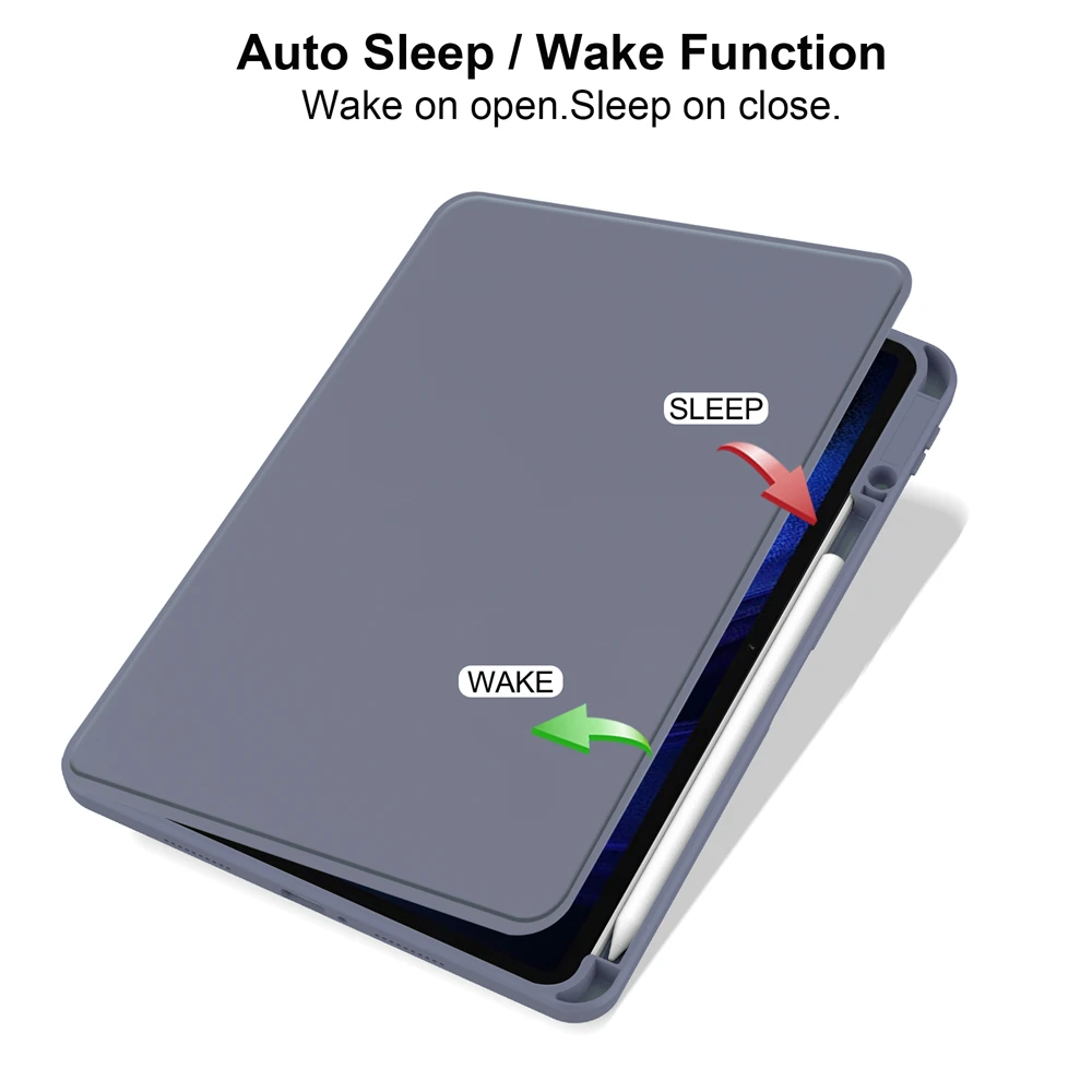 360° Rotating Tablet Cover with Pencil Holder - Acrylic Case