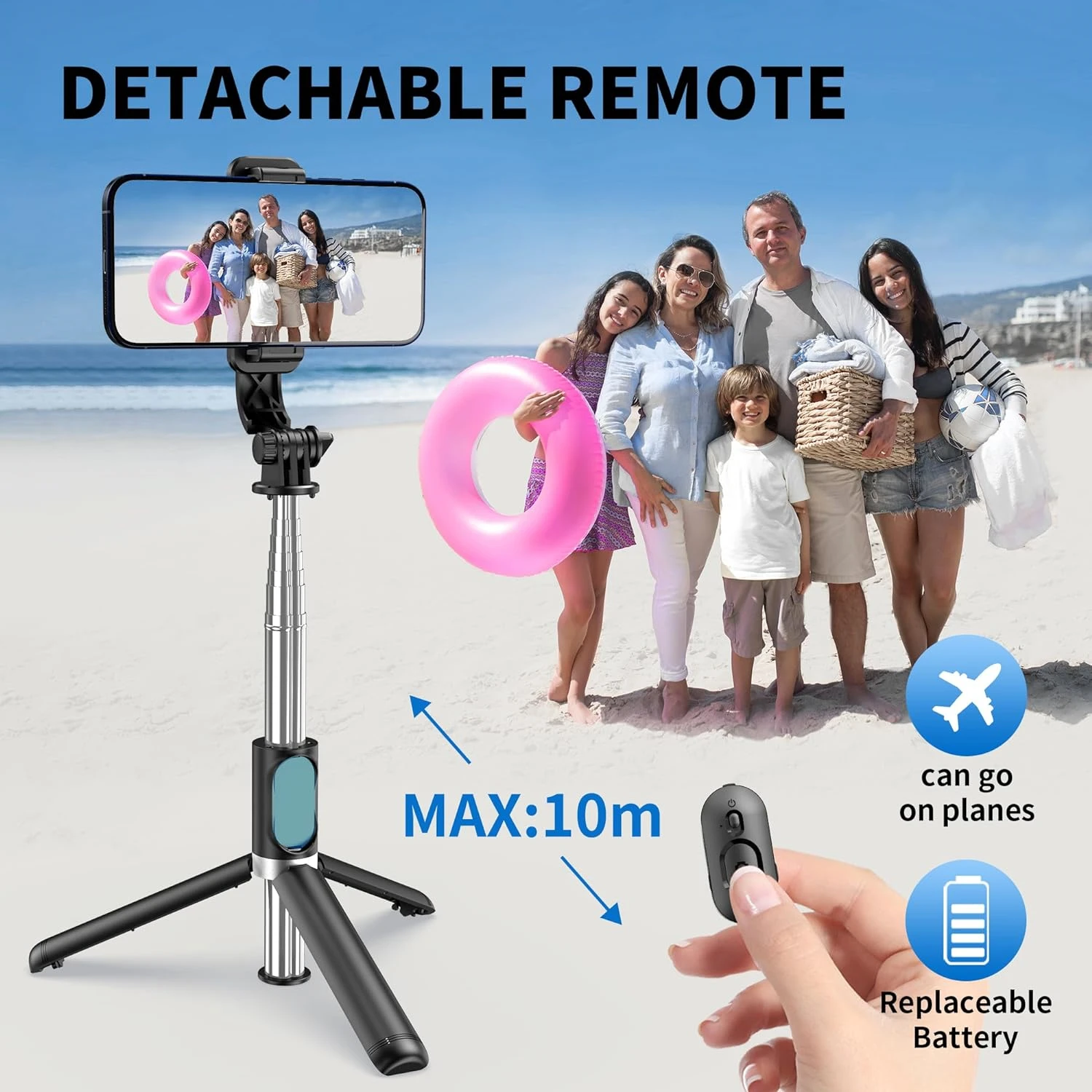 Selfieshow Q02 Tripod Selfie Stick Wireless Bluetooth Foldable Phone Stand Holder Stabilizer For iOS Android Cellphone